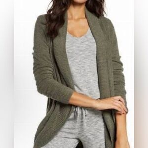 Barefoot Dreams Olive Green CozyChic Circle Cardigan - Size L